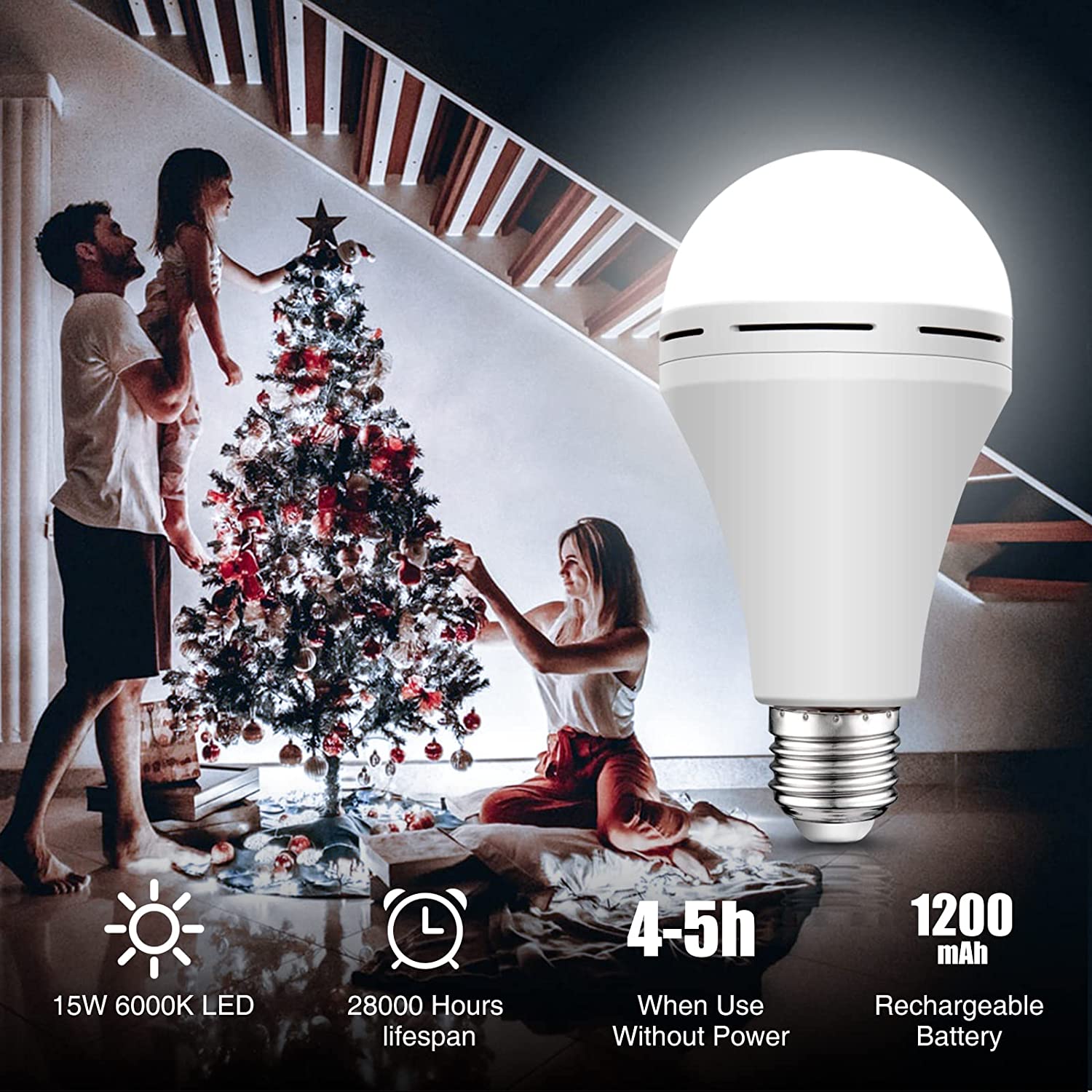 Bulb light 9 W E27 emergency lamp rechargeable 