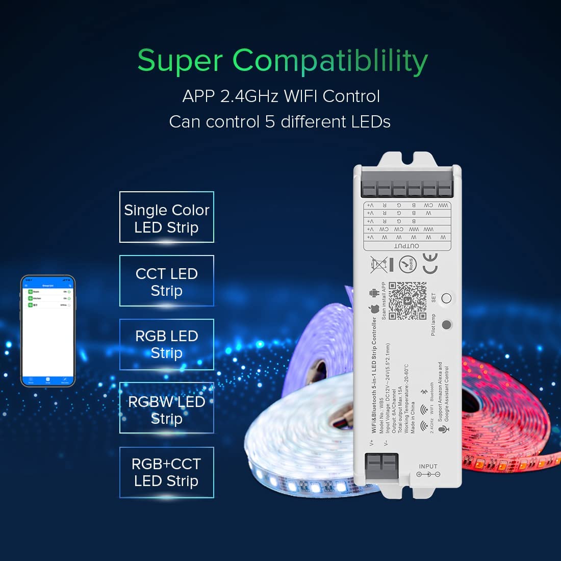 IControler LED WiFi 5 in 1