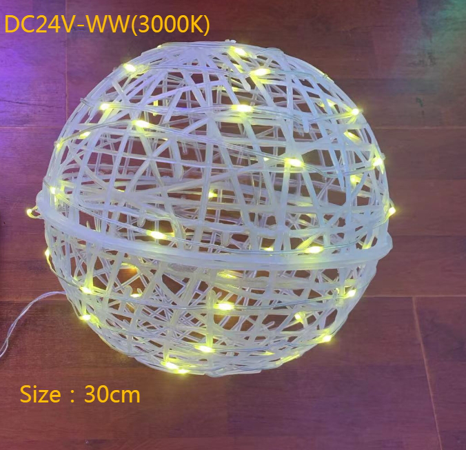Rattan plastic  ball 30CM  Material：PVC-IP67 3000K
