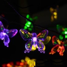 LED Solar Butterfly Christmas lighting  10PCS LED /Meter  